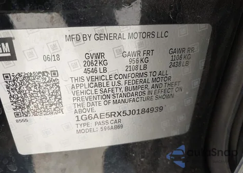 2018 Cadillac Ats Standard from USA, damaged, VIN 1G6AE5RX5J0184939